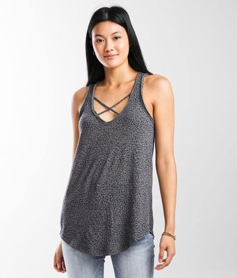 White Crow Lace-Up Racerback Tank Top