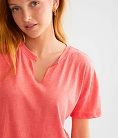 Split Neck T-Shirt