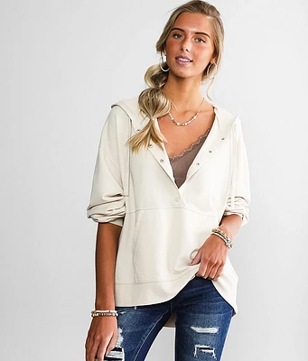 Janelle Hooded Henley Pullover