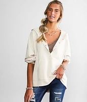 Janelle Hooded Henley Pullover