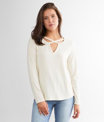 White Crow Cross Front Top