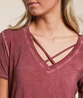 Sleek Jersey Crossover T-Shirt