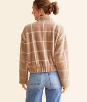 Lex Eyelash Plaid Bomber Jacket