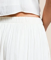 Nicoline Crinkle Satin Midi Skirt