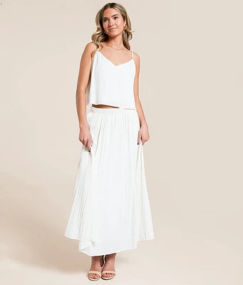 Nicoline Crinkle Satin Midi Skirt