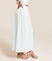 Nicoline Crinkle Satin Midi Skirt