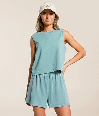 Sloane Jersey Cropped Muscle Tank Top
