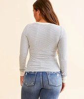 Scarlet Striped Henley
