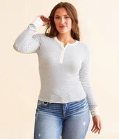 Scarlet Striped Henley