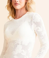 Tibi Floral Mesh Top