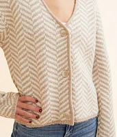 Naomi Herringbone Cardigan Sweater