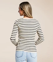 Jordana Striped Cardigan Sweater