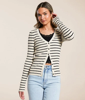 Jordana Striped Cardigan Sweater