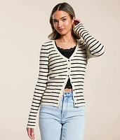 Jordana Striped Cardigan Sweater