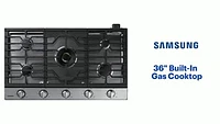 Samsung - 36" Built-In Gas Cooktop with WiFi and Dual Power Brass Burner