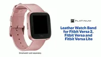 Platinum™ - Leather Watch Band for Fitbit Versa 2, Fitbit Versa and Fitbit Versa Lite - Pink