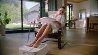 Sharper Image - Hydro Spa Plus Foot Bath Massager, Heated with Rollers and LCD Display - White