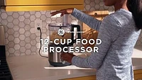 GE - 12-Cup Food Processor with Accessories - Stainless Steel