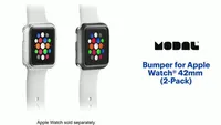 Modal™ - Bumper for Apple Watch® 42mm (2-Pack) - Space Gray/Clear