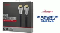 Rocketfish™ - 50' 4K UltraHD/HDR In-Wall Rated HDMI Cable - Black