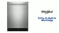 Whirlpool - 5.1 Cu. Ft. Built-In Mini Fridge - Stainless Steel