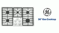 GE - 36" Gas Cooktop - White