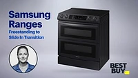 Samsung - Flex Duo 5.8 Cu. Ft. Self-Cleaning Freestanding Fingerprint Resistant Gas Convection Range - Black Stainless Steel