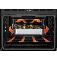 GE Profile - 30" Built-In Single Electric Convection Wall Oven with Built-In Microwave - Stainless Steel