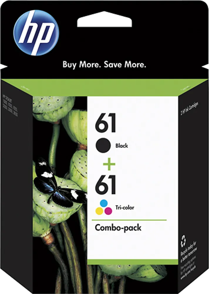 HP - 61 2-Pack Standard Capacity Ink Cartridges - Black & Tri-Color