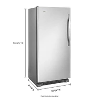 Whirlpool - SideKicks 17.7 Cu. Ft. Frost-Free Upright Freezer - Monochromatic Stainless Steel