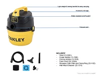 Stanley - SL18101P-1H 1gallon 1.5HP portable poly series wet and dry vacuum cleaner - yellow