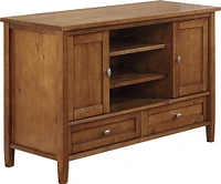 Simpli Home - Warm Shaker TV Cabinet for Most TVs Up to 52" - Honey Brown