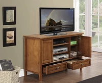 Simpli Home - Warm Shaker TV Cabinet for Most TVs Up to 52" - Honey Brown