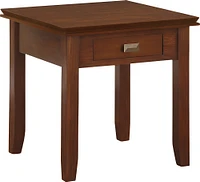 Simpli Home - Artisan Square Solid Pine Wood 1-Drawer End Table - Brown