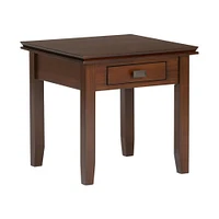 Simpli Home - Artisan Square Solid Pine Wood 1-Drawer End Table - Brown