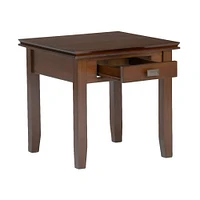 Simpli Home - Artisan Square Solid Pine Wood 1-Drawer End Table - Brown