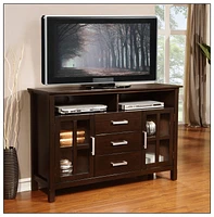 Simpli Home - Kitchener Tall TV Stand for Most Flat-Panel TVs Up to 55" - Walnut