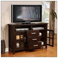 Simpli Home - Kitchener Tall TV Stand for Most Flat-Panel TVs Up to 55" - Walnut