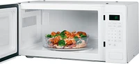 GE - Profile Series 1.1 Cu. Ft. Mid-Size Microwave - White on White