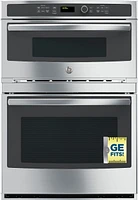 GE - 30" Single Electric Wall Oven with Built-In Microwave - Stainless Steel