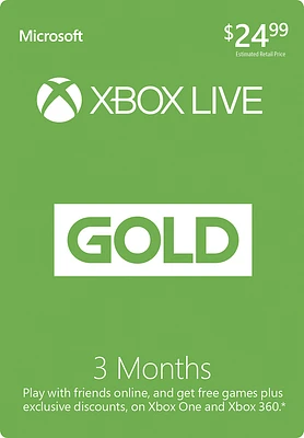 Microsoft - Xbox Live 3 Month Gold Membership