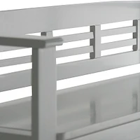 Simpli Home - Adams Entryway Storage Bench With Backrest - White