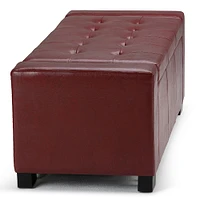 Simpli Home - Laredo Rectangular Polyurethane Faux Leather Bench Ottoman With Inner Storage