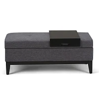 Simpli Home - Oregon Storage Ottoman - Slate Gray