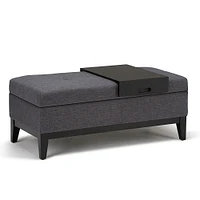 Simpli Home - Oregon Storage Ottoman - Slate Gray