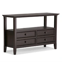 Simpli Home - Amherst Rectangular Pine Wood 2-Drawer Console Table - Dark American-Brown