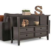 Simpli Home - Amherst Rectangular Pine Wood 2-Drawer Console Table - Dark American-Brown