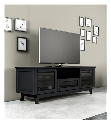 Salamander Designs - A/V Cabinet for Most Flat-Panel TVs Up to 80" - Black