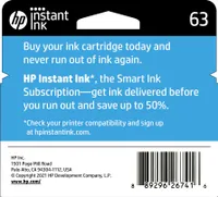 HP - 63 Standard Capacity Ink Cartridge