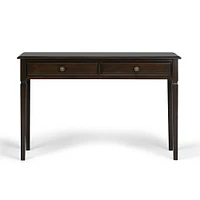 Simpli Home - Connaught Rectangular Solid Pine 2-Drawer Table - Dark Chestnut Brown